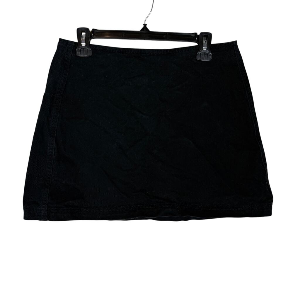 BDG Urban Outfitters A-Line‎ Skirt Womens Large Black Cotton Front Zip Classic